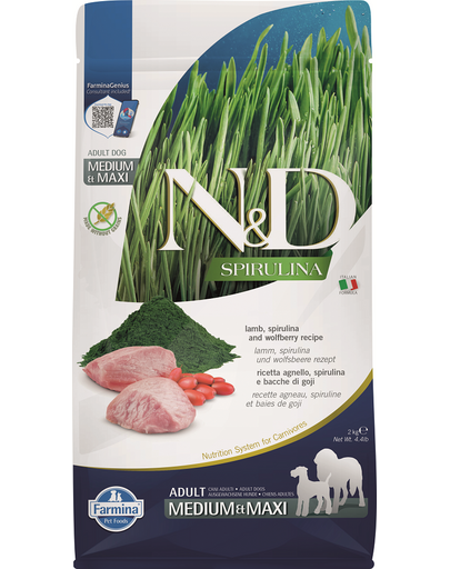 FARMINA N&D Spirulina Adult Medium Maxi Lamb and Wolfberry 100g